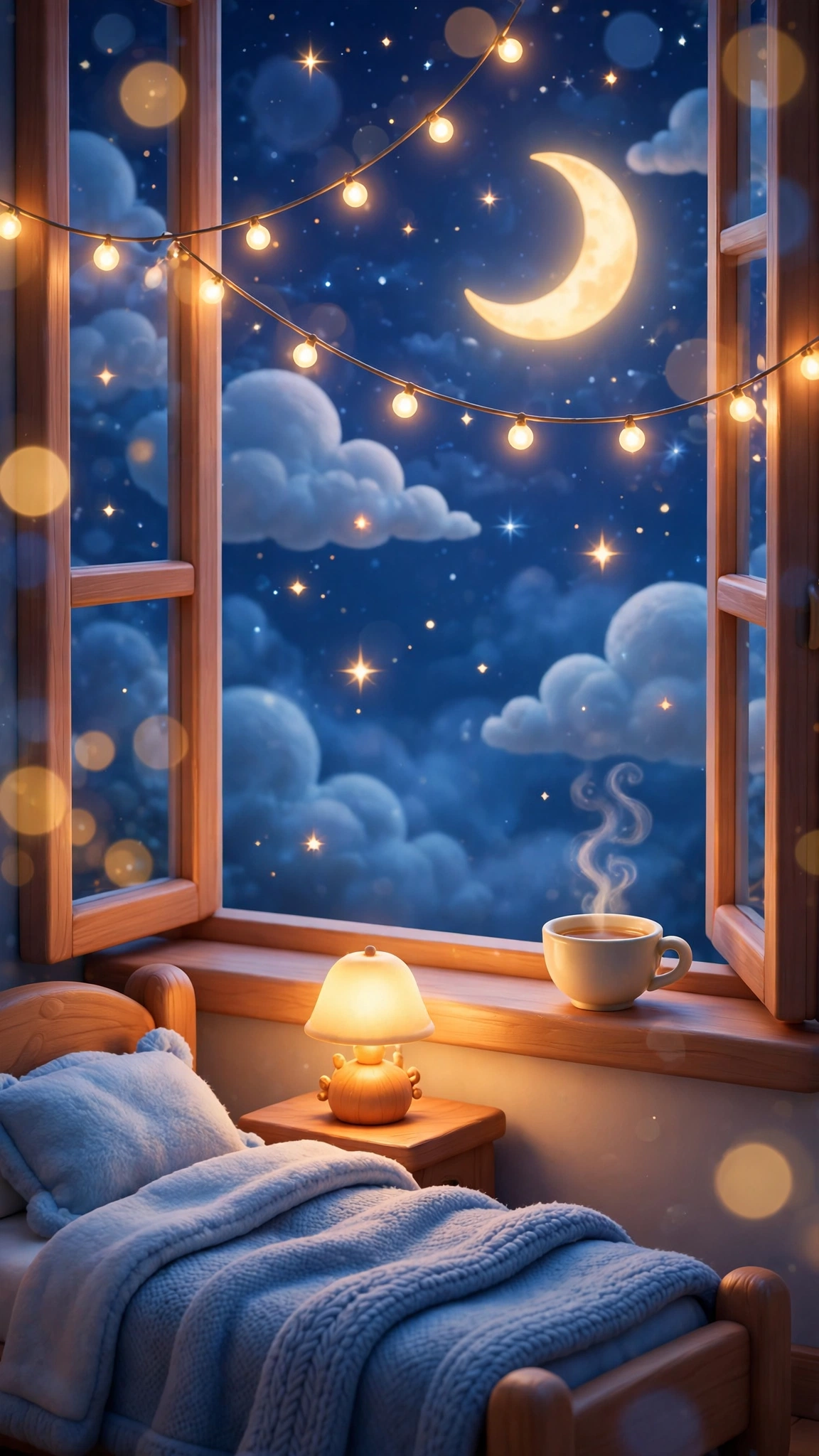 Fairy Lights Stars Clouds
