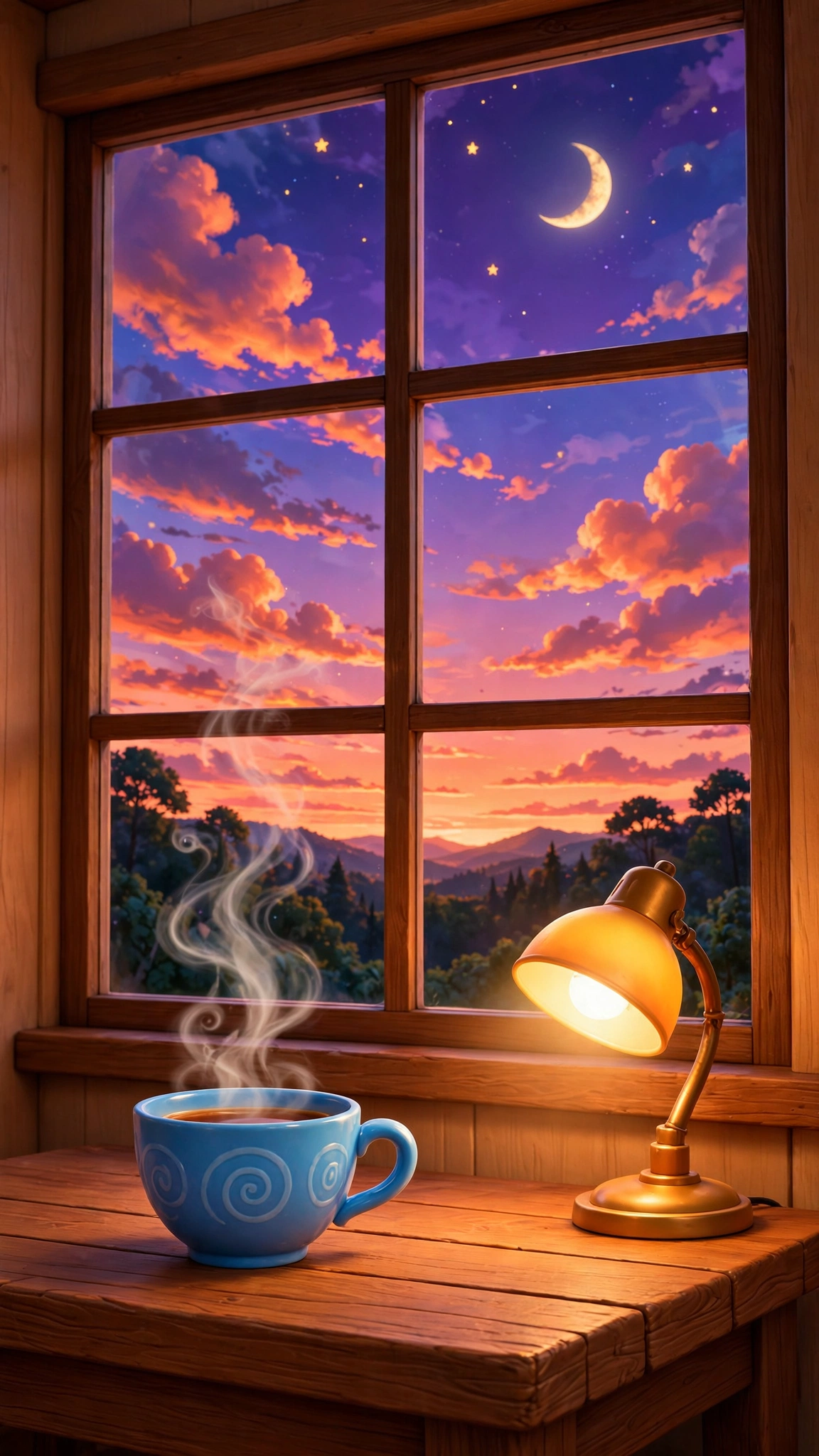 sunset view window