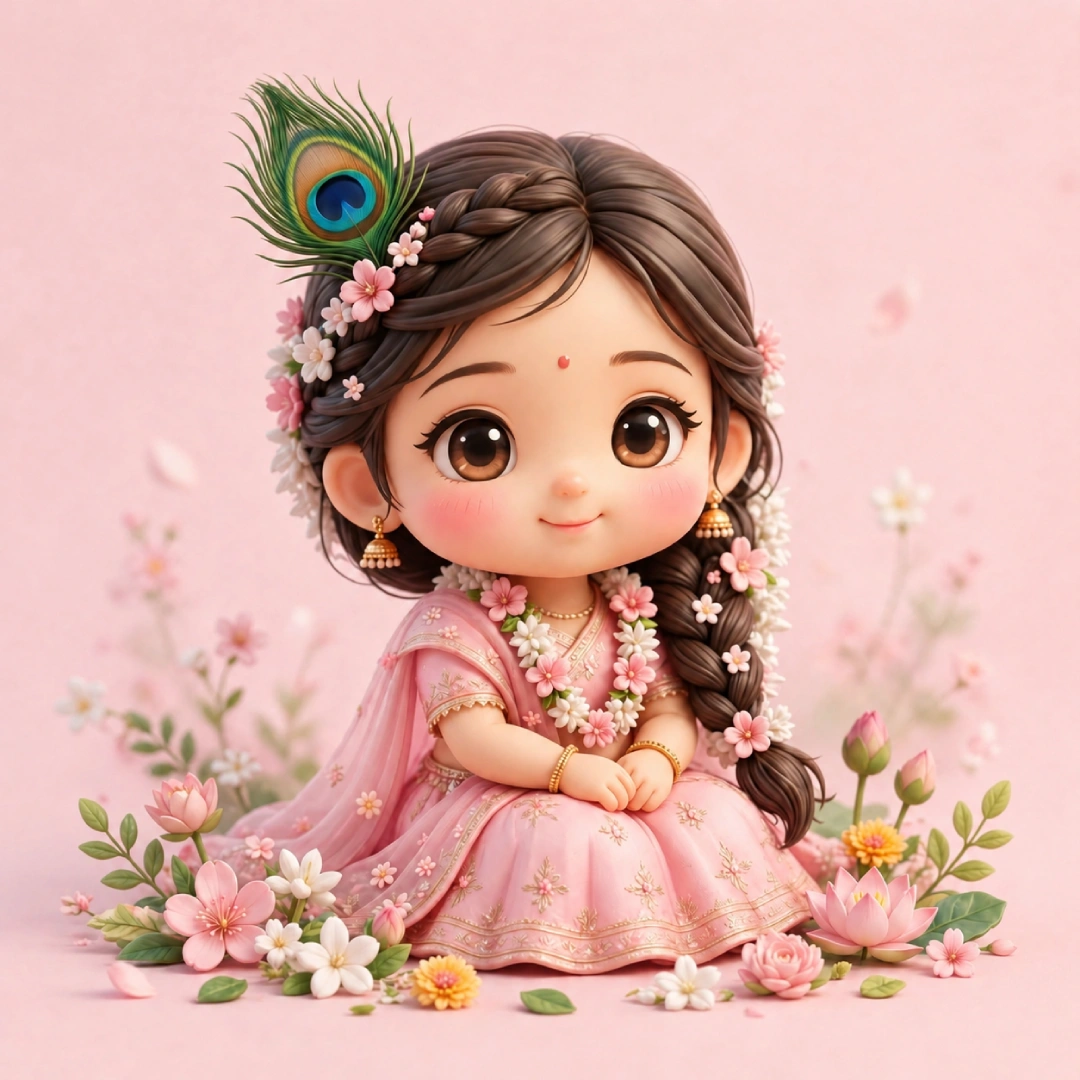 Cute Little Radha Rani 3D
