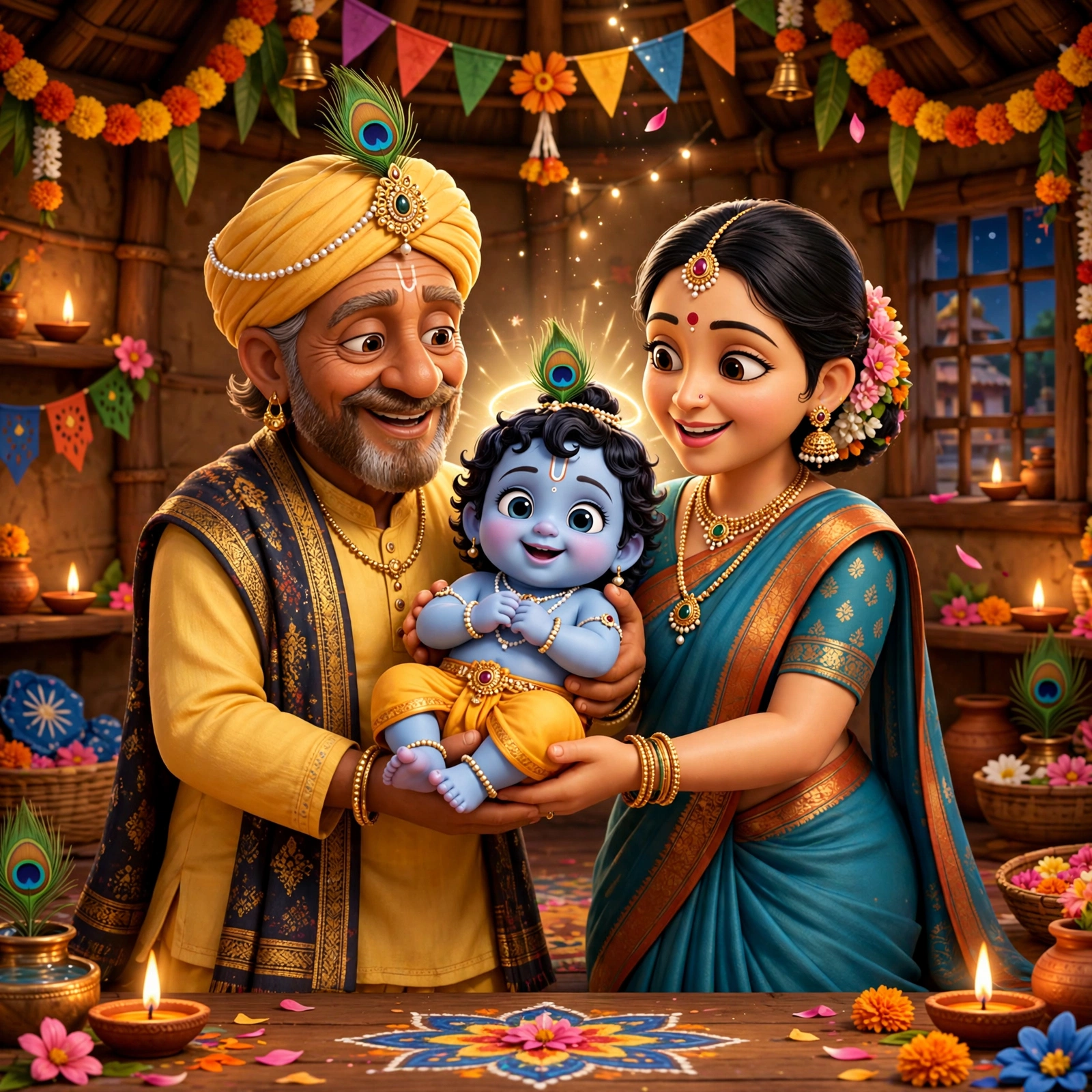 Nanda Yashoda with Krishna