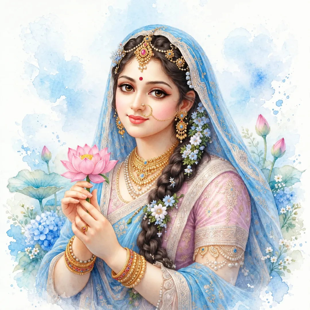 Radha Rani Light Blue Lotus