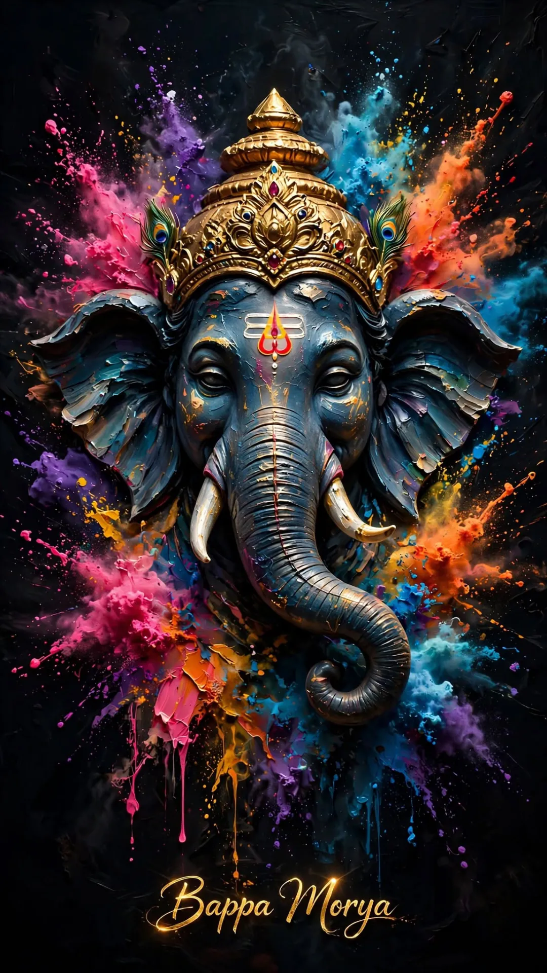 Lord Ganesha Color Splash Painting