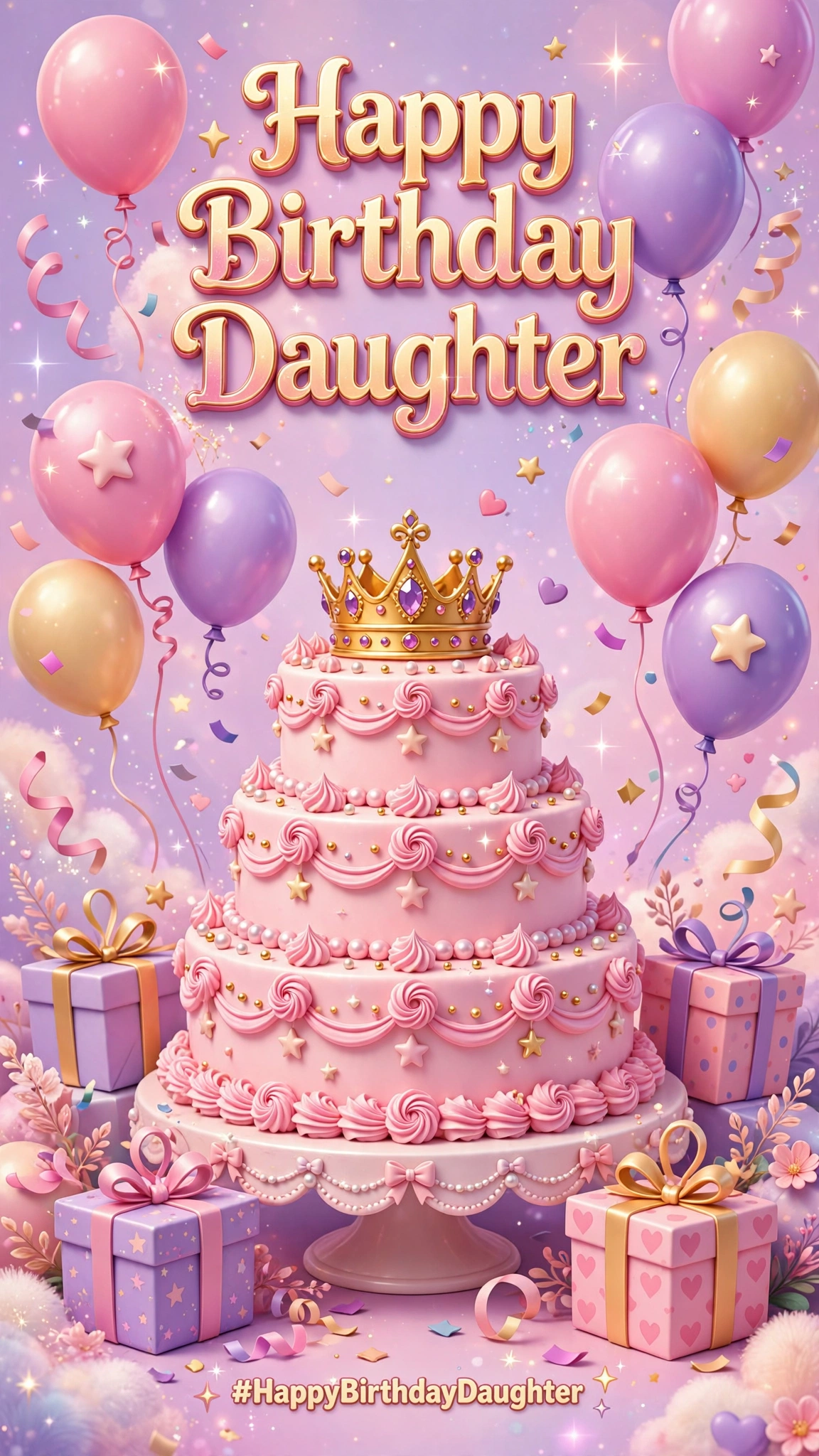 HappyBirthdayDaughter-CrownCake