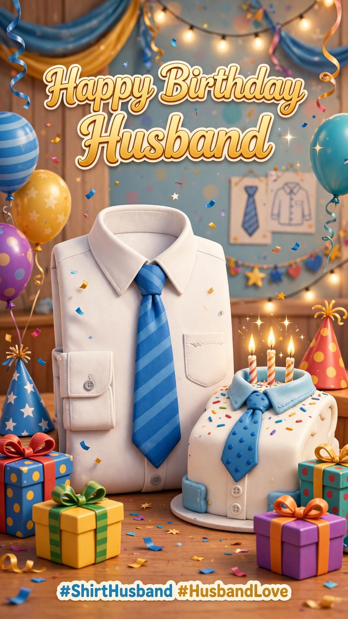 HappyBirthdayHusband-ShirtCake
