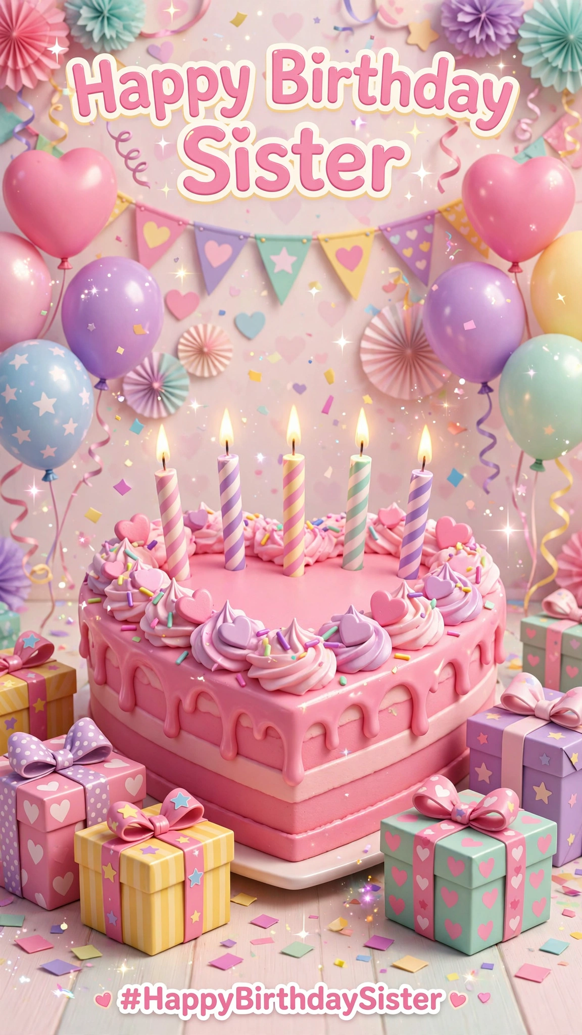 HappyBirthdaySister-Heart cake