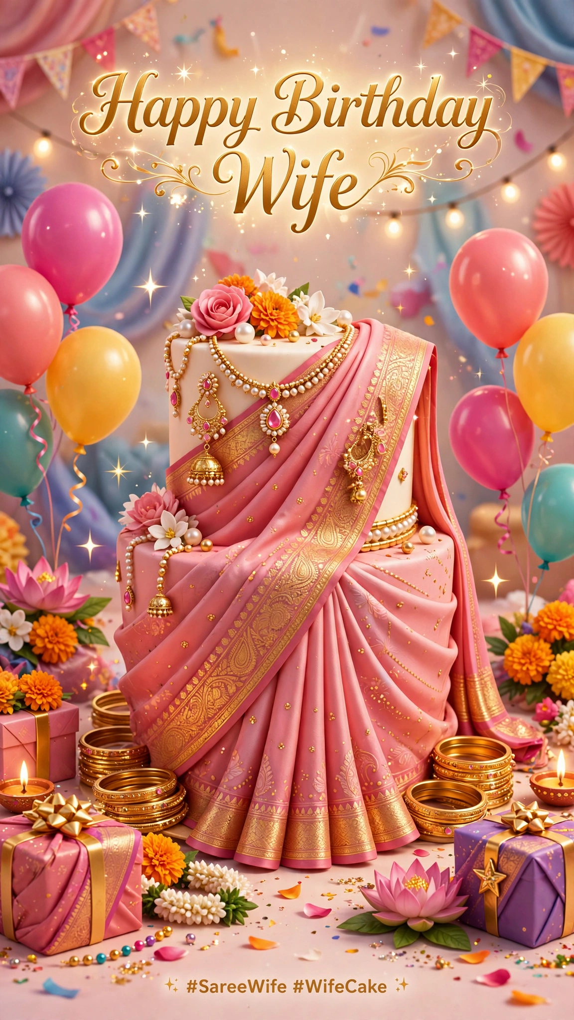 HappyBirthdayWife-saree jewelry