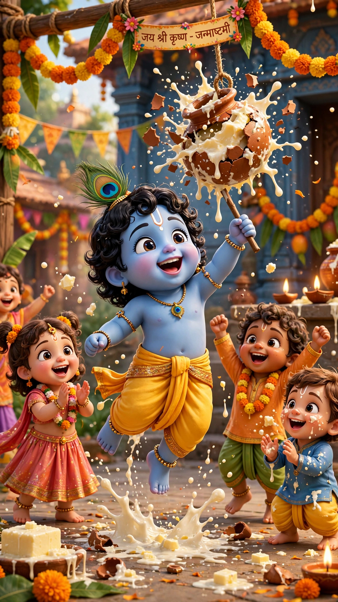 friends celebrating butter shower
