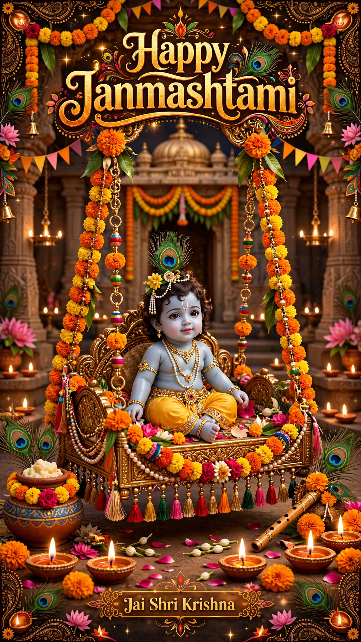 Krishna Decorated Jhula
