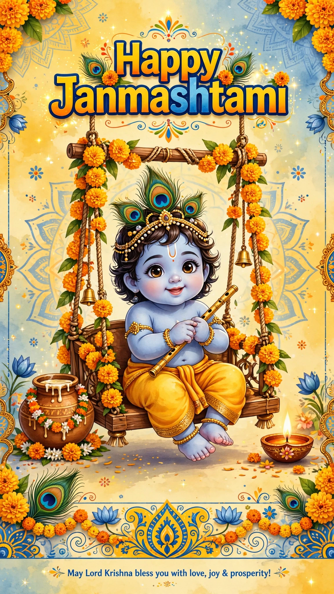 little Krishna on swing