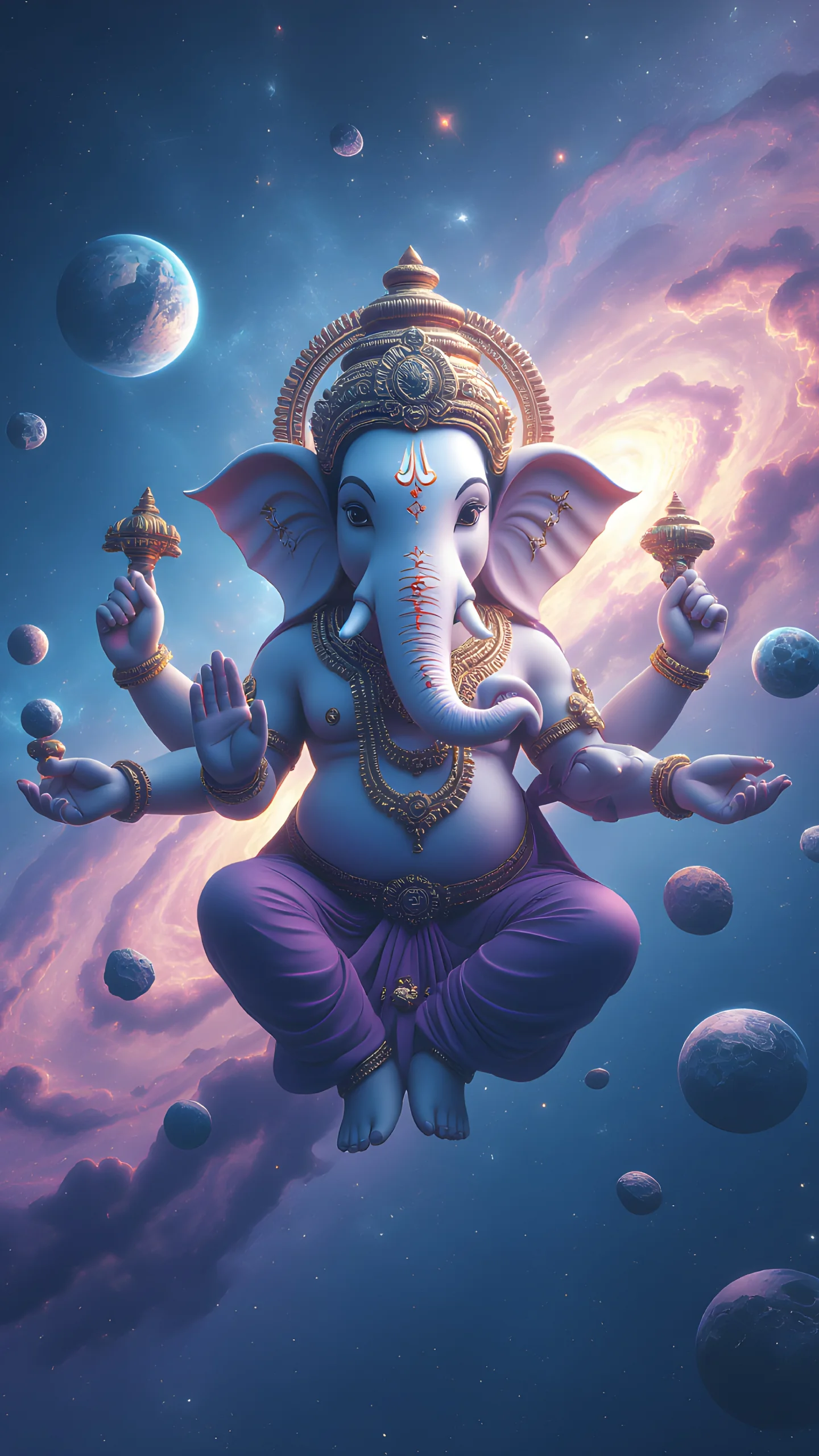 Ganesha Cosmic Avatar on Lotus