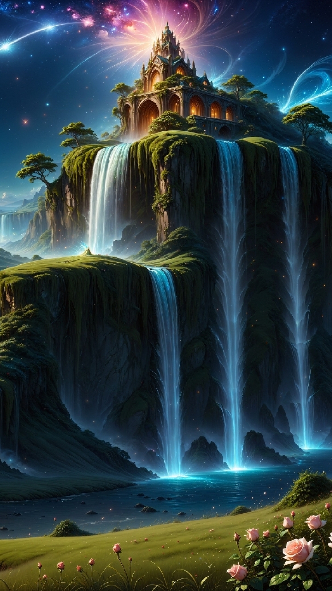 waterfall castle